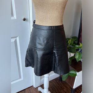 Newport News Black Leather Skirt